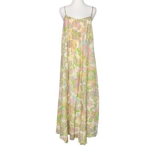 New With Tags Frnch Paris Izaline Maxi Dress Floral Multicolor Psychedelic Fairy